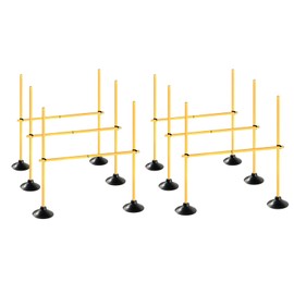 TNZMART 4.9 FT Agility Poles Adjustable Hurdles for Soccer Football Speed Training Equipment Track and Field (6 Groups, Yellow)