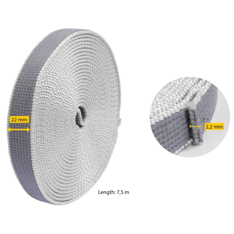 Schellenberg 10289 Strap for Blinds in Cotton, Dark Grey, 23