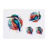 4 x 'Colourful Kingfisher' Temporary Tattoos - Water Resistant, Skin-Safe,