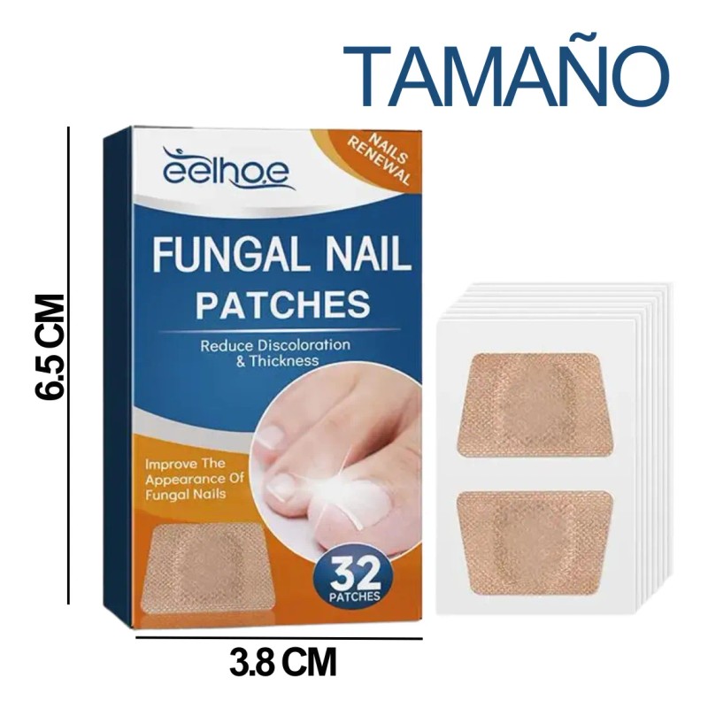 32 Parches Reparación Uñas + 1 Lampara Eliminar Hongos Pie