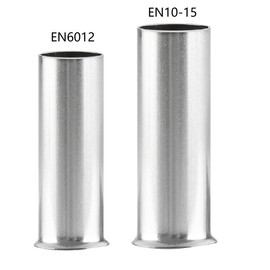 Baomain AWG 8/10 mm² Largo: 15 mm (.591") & AWG 10/6.0 mm² Largo: 12 mm alambre de cobre Crimp Conector no aislado Ferrule Pin Cable Terminal 200pcs