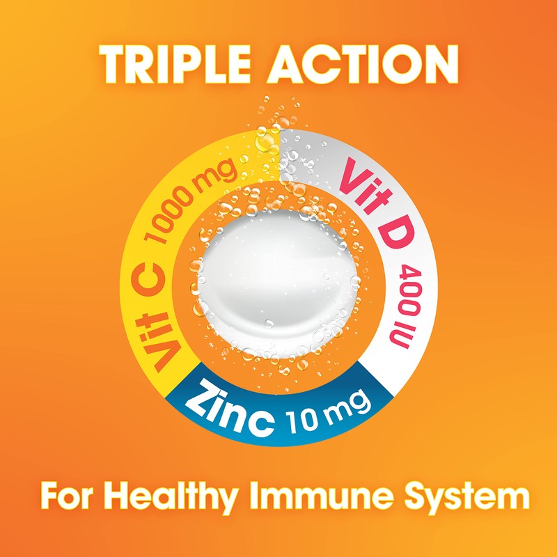 Nutrazul Immune Triple Action Effervescent Tablets -1000 mg Vitamin C,