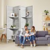 Osparple 4 Panel Room Divider with Shelves, 5.6FT Privacy Screen