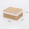 Rattanzenith Wicker Basket with Lid Paper Rope Storage Baskets for