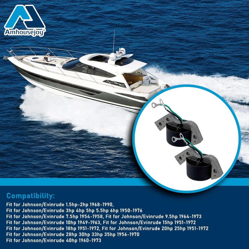 2pcs Ignition Coil Fit for OMC Johnson Evinrude Outboard Replacement