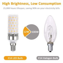 Akynite E14 LED 12 W Neutral White 4000 K, 1450 LM, Replaces E14 100 W, Corn Cob LED E14 Neutral White for Ceiling Light, Not Dimmable, Pack of 6