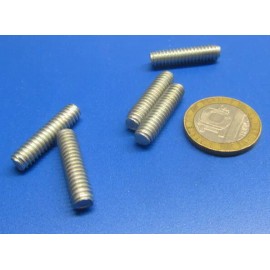 Unbranded Zinc Plated Steel Threaded Studs, RH, 1/4"-20 x 1.00" Length, Pkg of 50 Pcs