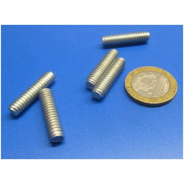 Unbranded Zinc Plated Steel Threaded Studs, RH, 1/4"-20 x 1.00"