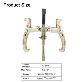 sourcing map 3 Jaw Internal/External Gear Puller 1.5 Ton, 4-Inch Wheel Bearing Hub Separator Tool for Pulley Gear Bearing Flywheel Removal