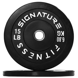 Fitvids Olympic Bumper Plates Set, 2" Weight Plates for Strength Training & Weightlifting, Pair of 15Lbs