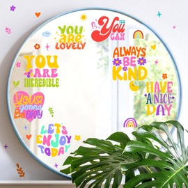 Mirror Affirmations Decals Colorful Motivational Stickers You are Mirror Decals Peel and Stick Inspirational Vinyl Glass Window Decal for Nursery Positive Stickers for Kids Bedroom Bathroom Classroom