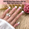 NOVO OVO Medium Sharp Square White French Tip Nail Tips