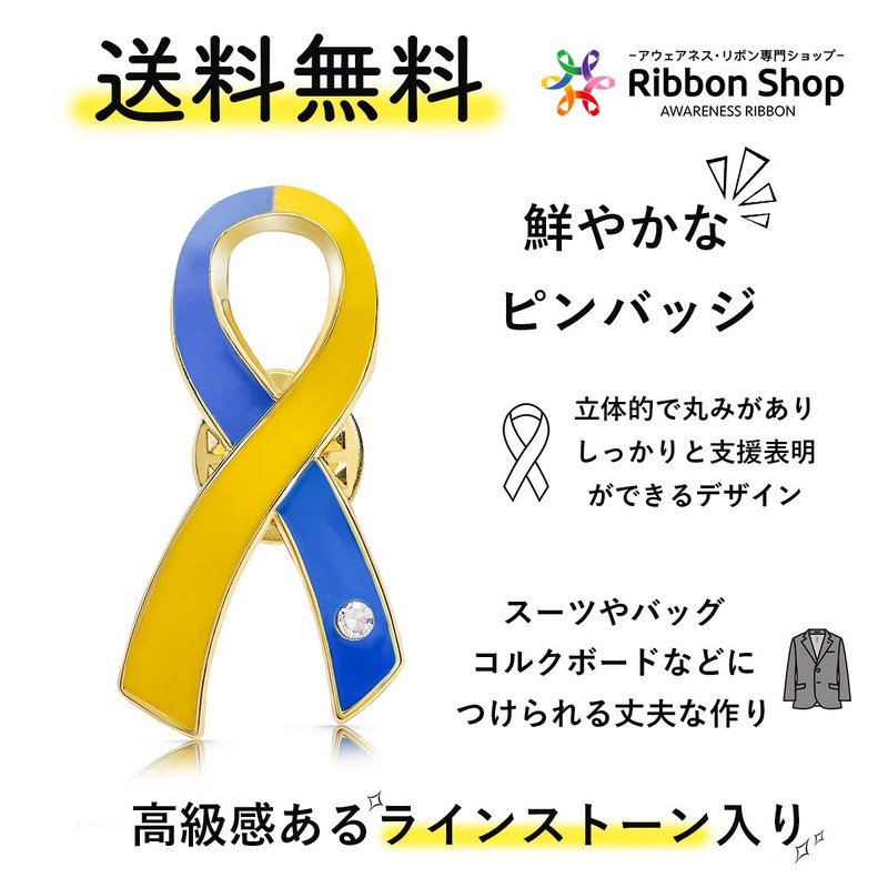 AWARENESS RIBBON Pin Badge SDGs Awareness Ribbon Large Badge, Zinc