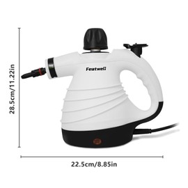 Featwell Handheld Steam Cleaner, Pressurized Portable Multi-Surface Steam Cleaner with 12 pcs Accessories, Multi-Purpose Portable Steamer for Cleaning Dirt, Grease, Tile, Floor, Couch, Car