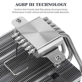 Thermalright SI-100 CPU Air Cooler, 6×6mm Heat Pipes, TL-E12 PWM Quiet Fan CPU Cooler with S-FDB V2.0 Bearing, AGHP 3.0 Technology, for AMD AM4 AM5/Intel 1150/1151/1200/1700/2066, PC Cooler