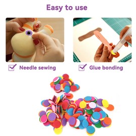 Felt Circles Mixed Colours Assortment of 200 Pieces, Wool Felt Circles for Craft Projects, Felt Circles Mixed Colours Assortment for Crafts, Decoration and Sewing, Mixed Colours 4 cm