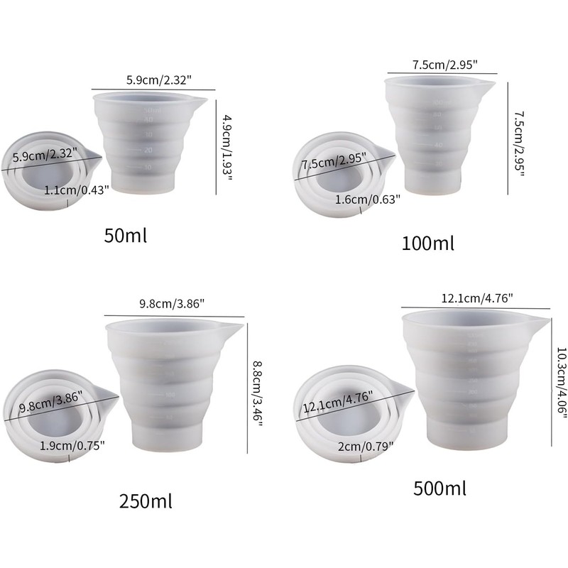 Taza medidora plegable de silicona para taza medidora plegable de