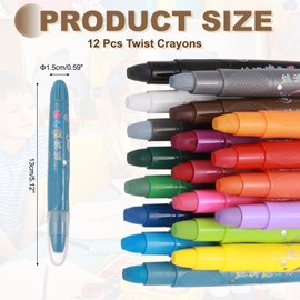sourcing map Twist Crayons, Twist Crayons Gel Watercolor Set Washable Silky Smooth for Arts Drawing DIY Craft Project Coloring Supplies Gift(Blue Gray, Pack of 12)