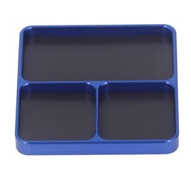 Magnetic Tray, Blue Non-Slip Screw Holder Tool, 13.8 x 11 x 2 cm, Aluminum Alloy Easy Cleaning, Screw Holder Tool for Home, Office, School, DIY Crafts