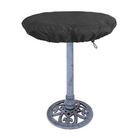 Bird Bath Cover, 420D Oxford Waterproof Outdoor Garden Protective Bird Bath Dust Cover with Elastic Hem Cord 21" Dia x 3" H (Black)