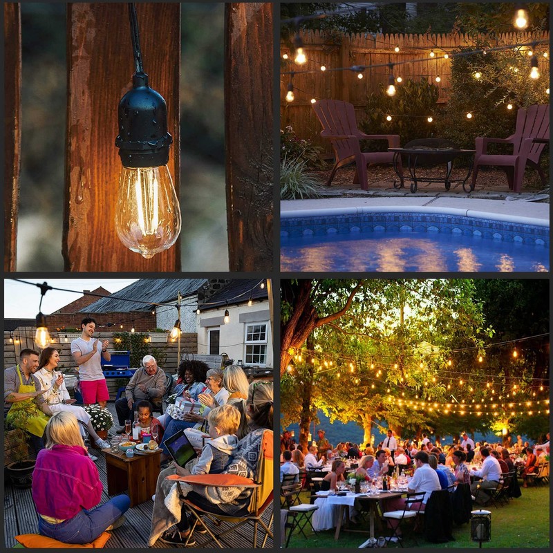 SWEET SHINE LED Patio String Lights, 35ft 18 Lights Solar