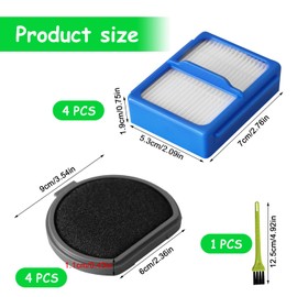 Pack of 9 AEG QX9 Filters, AEG QX9 Accessories Includes 5 Filters and 4 Filter Cotton, Compatible AEG ASKQX9 / QX9-1-50IB / QX9-1-ALRG / QX9-1-ANIM with Cleaning Brush (1)