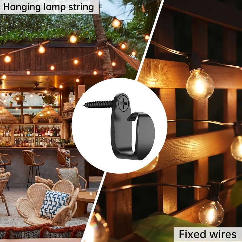 GEZIDEA String Light Hooks,Screw in Hooks for Hanging Christmas Light,Led