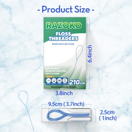 RAZOKO RAZOKO Floss Threaders | Dental Floss Threaders for Braces, Bridges, and Implants |210PCS (Pack of 3)