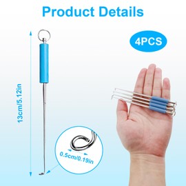 kcrnw 4PCS Fishing Unhooking Disgorger Stainless Steel Fish Hook Remover Set Quick Removal Device Fishing Dehooker Fly Fishing Hook Extractor Accessories for Small and Large Fishing Hooks