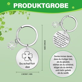 cailiya 2 pieces lucky charm exam, guardian angel keyring, lucky charm key ring, encouragement gifts for women, girlfriend, colleagues, silver