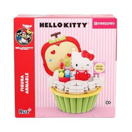 Ruz - Set de Contrucción Playset Kitty Apple Cupcake Med Multicolor 18Cm, Keepley Sanrio, PRETEND_PLAY_TOY, Plástico, 1 Unidades, Ruz
