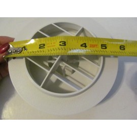 D & W INC. 4" Flange 2" Reducer WHITE Round Rotaire Grille Heat AC Air Duct Outlet Vent