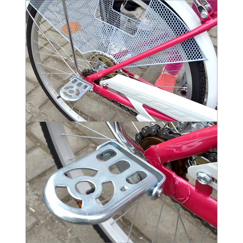 QWORK 1 Pair Bicycle Rear Pedals Foldable Universal Footrest Pedals