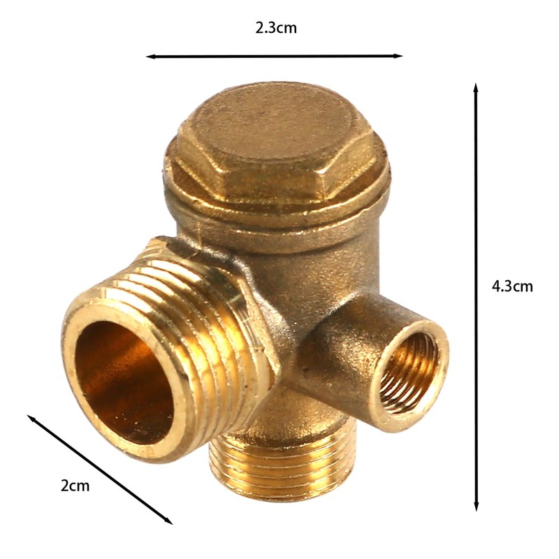 Laroal 3 Way Brass Air Compressor Check Valve Male Thread