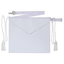 MASONIC CANDIDATE/ENTERED APPRENTICE SHEEP LEATHER APRON ALL WHITE - Lambskin