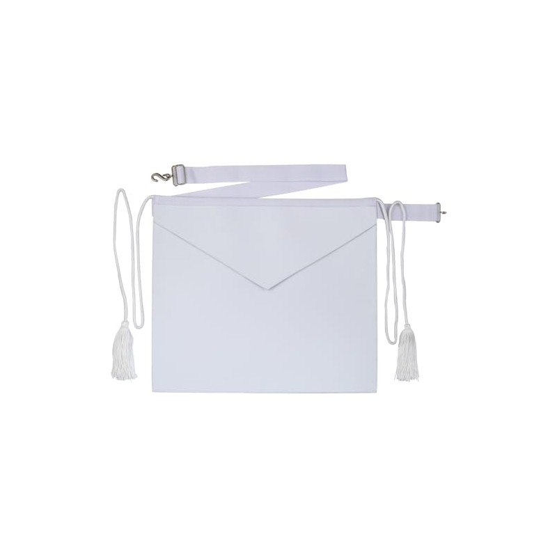MASONIC CANDIDATE/ENTERED APPRENTICE SHEEP LEATHER APRON ALL WHITE - Lambskin