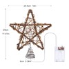LAWOHO Christmas Tree Topper Star, 10-inch Rustic Brown Rattan Natural