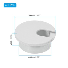 PATIKIL Cable Hole Cover, 5pcs 1.38inch/35mm Desk Wire Cord Cable Grommets Hole Cover for Office PC Desk Cable Cord Organizer, Grey