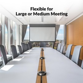 Conference Speakerphone, USB & Bluetooth Speakerphone with 4 Mics, Connect up to 9 Speakerphones in Daisy Chain, AI Noise Cancellation, Compatible with Zoom,Teams,Skype, for Medium/Large Meeting Room