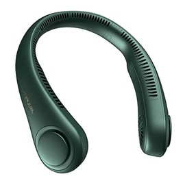 Neck Fan JISULIFE, Personal Wearable Fan, Portable Bladeless Fan, 3 Speeds Rechargeable, Battery Operated Neck Fan for Men Women 2022 Version--Green