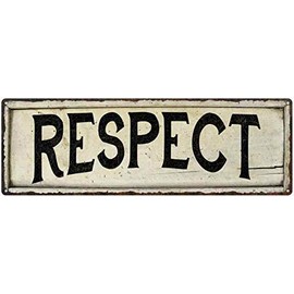 RESPECT Sign Farmhouse Signs Wall Decor Art Country Decorations Rustic Vintage Home Tin Plaque Gift 8 x 24 Matte Finish Metal 108240028256
