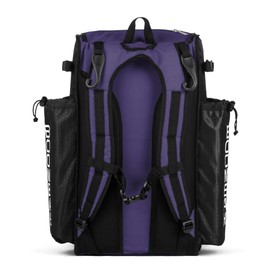 Boombah Superpack Bat Pack -Backpack Version (no wheels) - Holds up to 4 Bats - Black/Purple - For Baseball or Softball