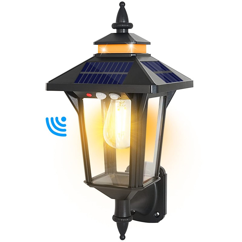 Solar Powered Wall Lantern Lights Outdoor with 3 Modes, Motion