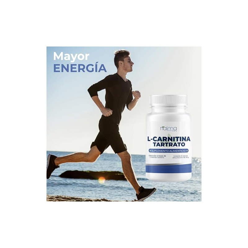 NAIMA L-Carnitina Tartrato, 60 Cpsulas Suplemento Alimenticio 100 Puro Ingredientes