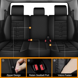 TTX LIGHTING Seat Covers Fit for Dodge RAM : 2002-2024 2025 Compatible with RAM 1500 2500 3500 Crew Quad Regular Cab Full Set Truck Pickup Car Seat Covers(5 Seats, Blackline, Curved Bench)