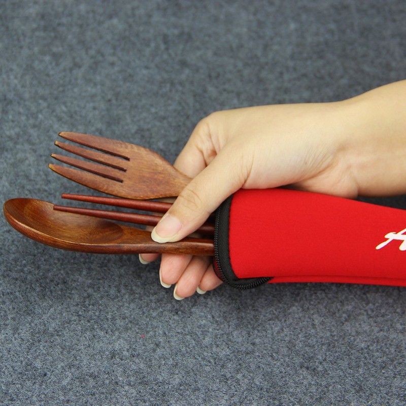 AOOSY カトラリー スプーン フォーク 箸 箸袋4点セット 通勤用食器セット 弁当用 携帯便利 学生用