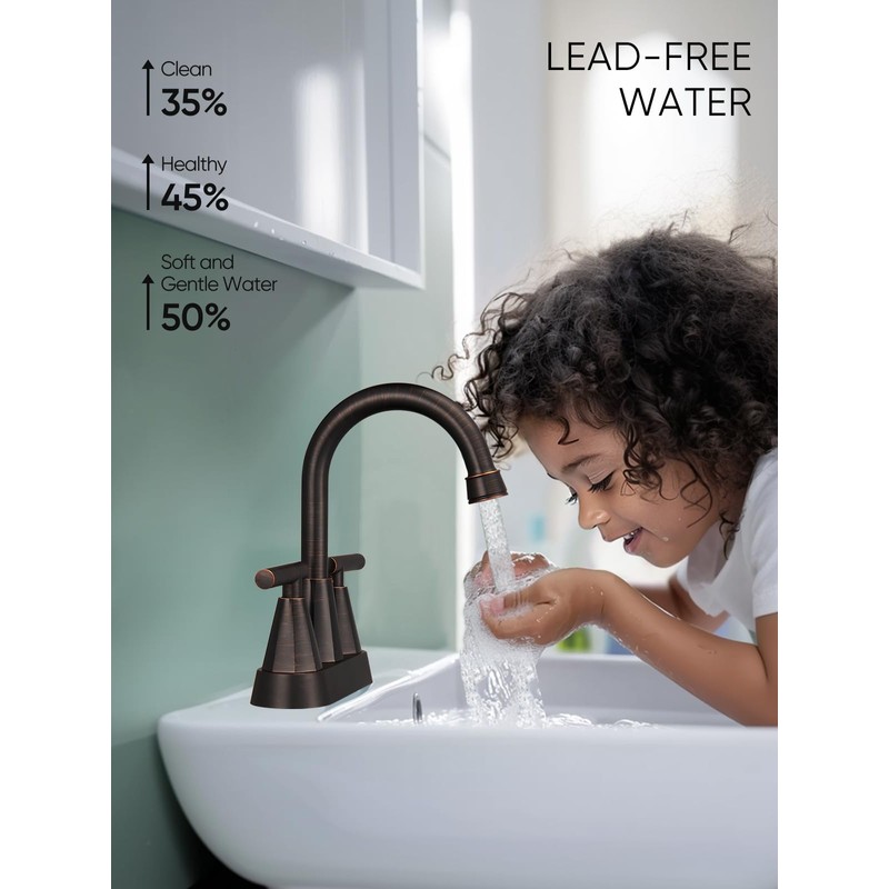 Cobbe Bathroom Vanity Faucets, 4-Inch Oil Rubbed Bronze Bathroom Sink