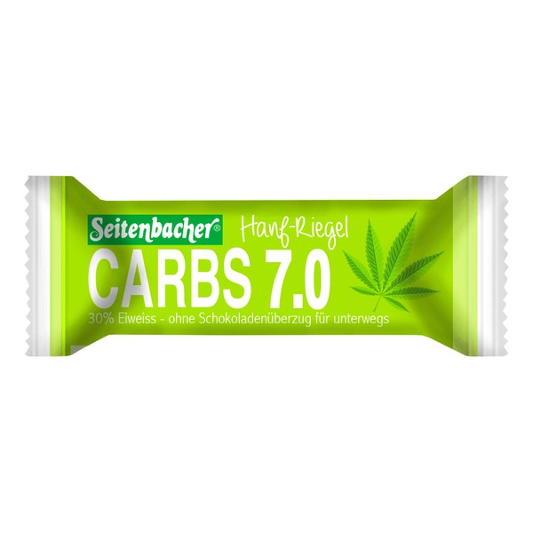 Seitenbacher Carbs 7.0 Hemp Bar, Only 7% Carbohydrates, Protein, Pack of 6 (6 x 50 g)