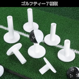 Golf Tees Plastic Lightweight Durable Golf Ball Tee Holder Short Tees Practice Training 7 Pack 7 Sizes