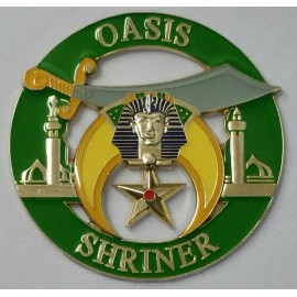 Shriners Oasis Cut Out Car Emblem in Green